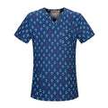 Unisex Scrub Top With V-Neck Cotton Breathable Print Surgical Medical Uniform Hospital Nurse doctor Scrub Tops For Women and men