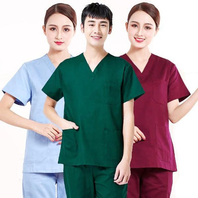 IF High quality Unisex Hospital doctor Nurse Scrub Tops Medical Surgical Uniforms Dentist clinic pharmacy Pet veterinar workwear