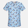 High quality Hospital Nurse Scrub Tops Women Scrub clothes Breathable mickey Printing Surgical Medical Uniforms Women wholesale