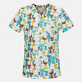 Unisex Medical nursing scrubs uniform Cartoon printing Dentistry pharmacy work clothes pet Nurse doctor set Beauty salon uniform