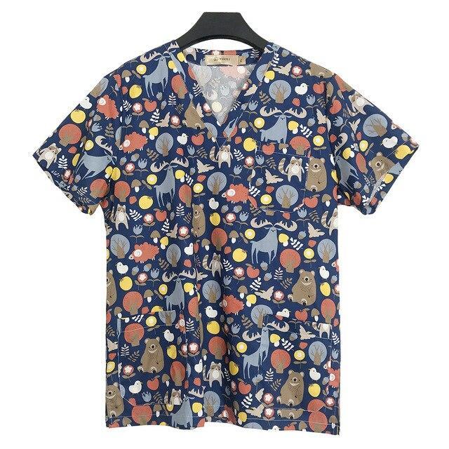 printing Beauty salon uniform Dentistry nurse Doctor Medical Surgical clothing uniform pharmacy scrub work clothes men and women